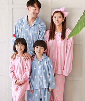 [원더풀라이프]알파카[family]5%할인패밀리잠옷상하세트 밍크극세사
