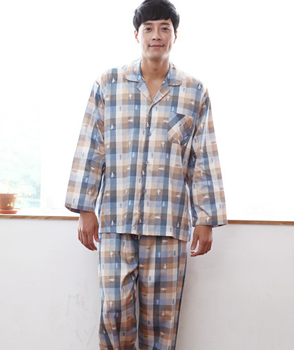 [원더풀라이프][국내제조]wd1610[man]남성잠옷상하세트 순면100%