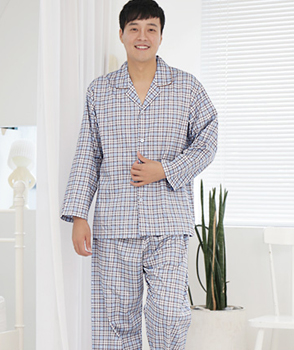 [원더풀라이프][국내제조]wd1662[man]남성잠옷상하세트 순면100%